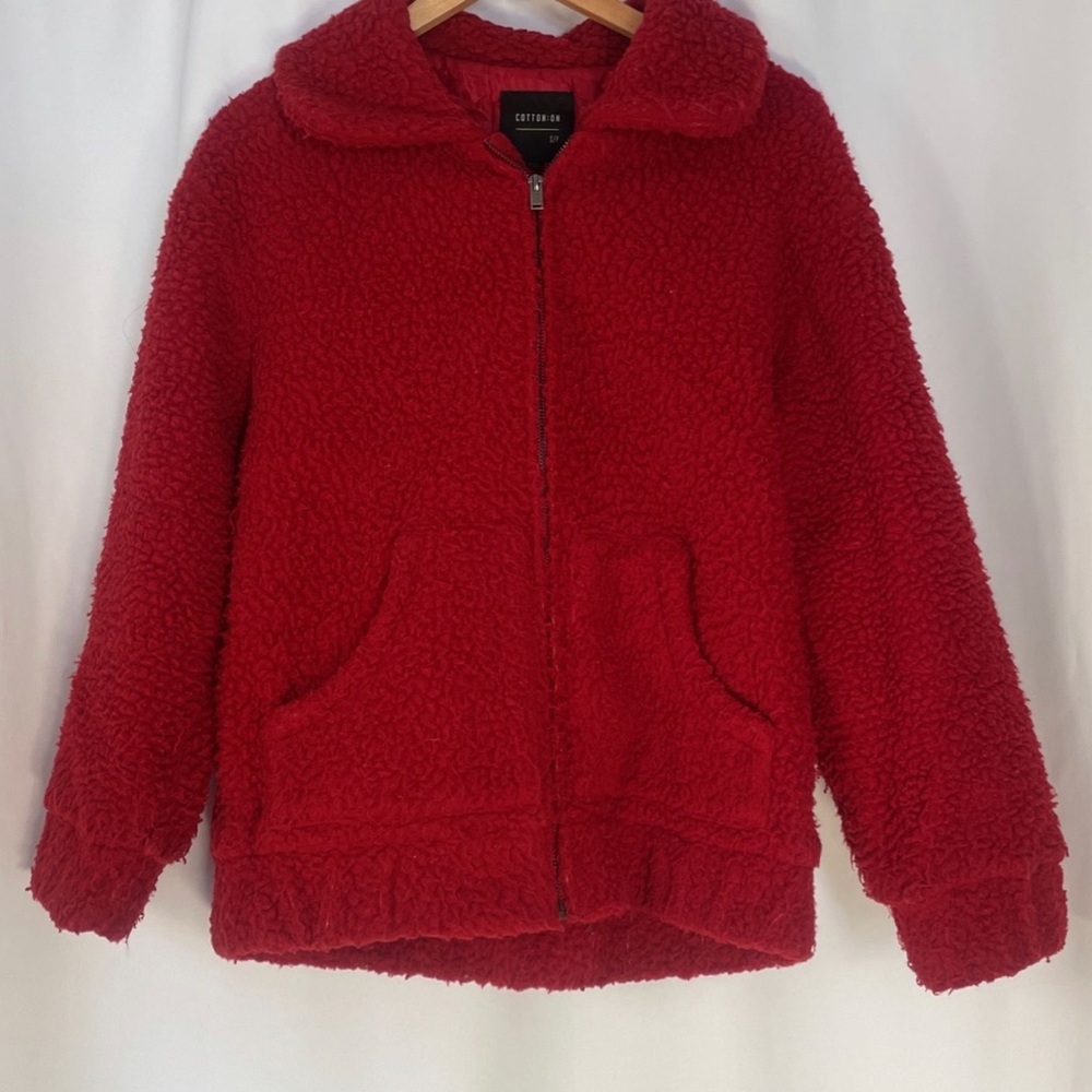 Cotton on Red Sherpa jacket